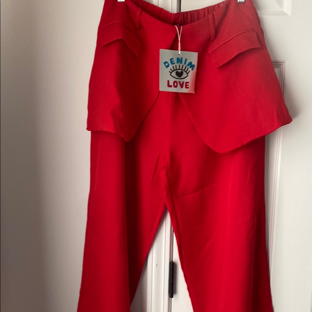 Red Denim Love Pants